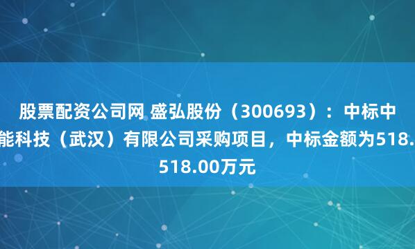 股票配资公司网 盛弘股份（300693）：中标中能建储能科技（武汉）有限公司采购项目，中标金额为518.00万元