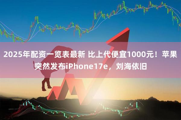 2025年配资一览表最新 比上代便宜1000元！苹果突然发布iPhone17e，刘海依旧